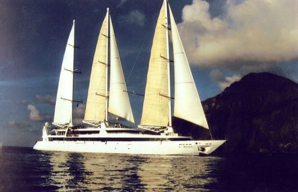 290-foot schooner anchored in the Tyrrhenian Sea