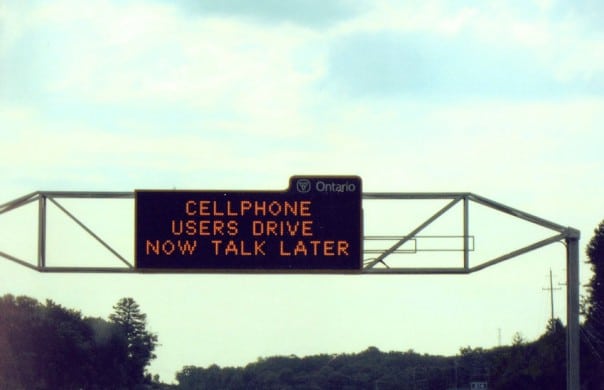 Ontario warning triffic sign