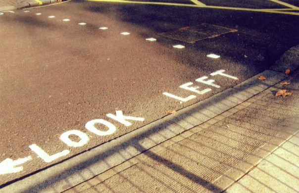 Painted road sign