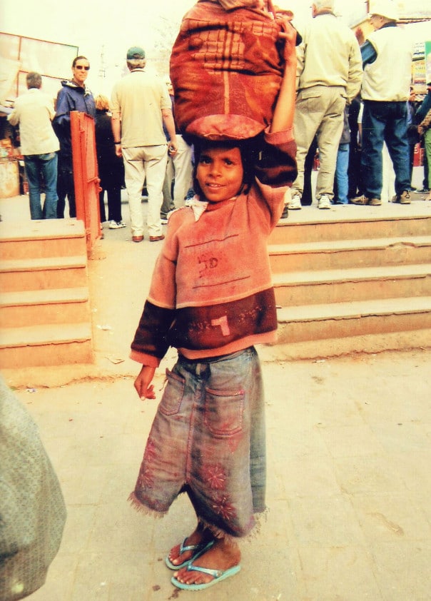 Little boy posing for photo in India