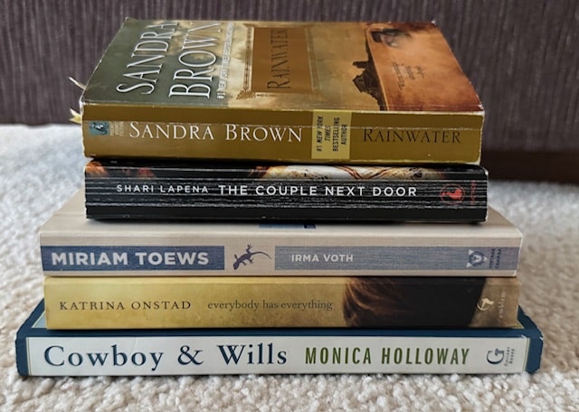Books chosen for the next book clubs including The Chase
